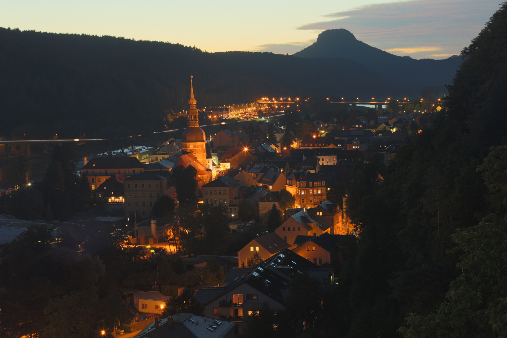 Bad Schandau bei Nacht Foto &amp; Bild langzeitbelichtung, deutschland