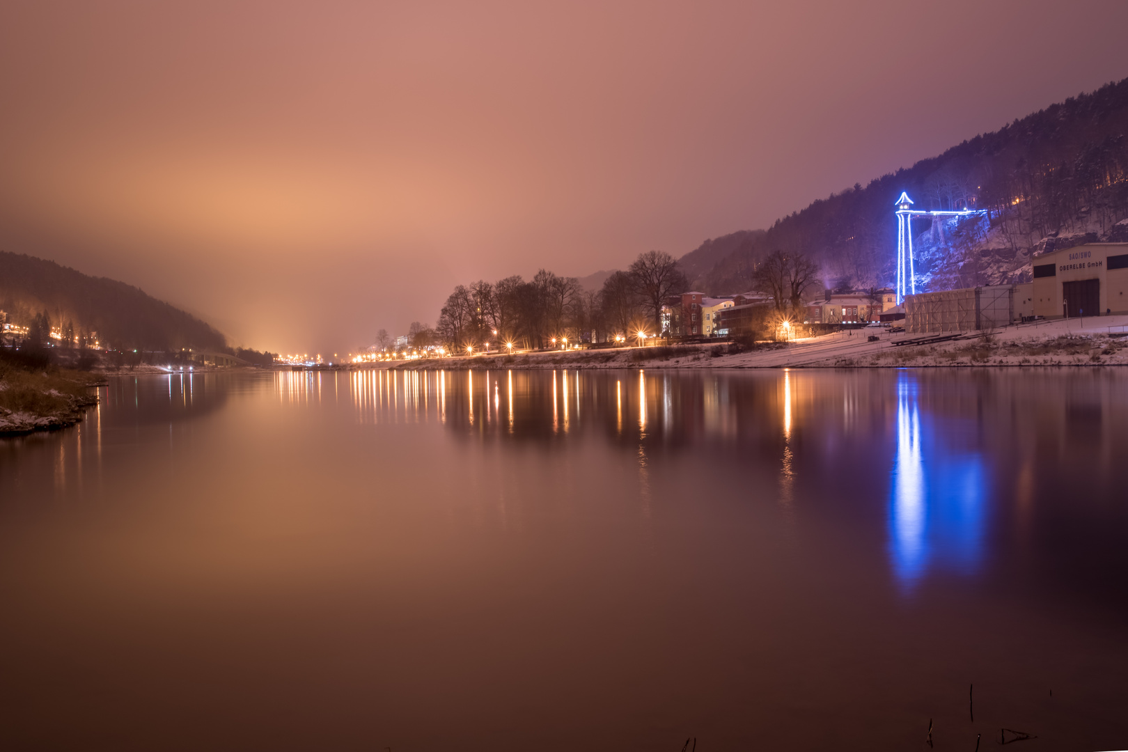 Bad Schandau in der Nacht