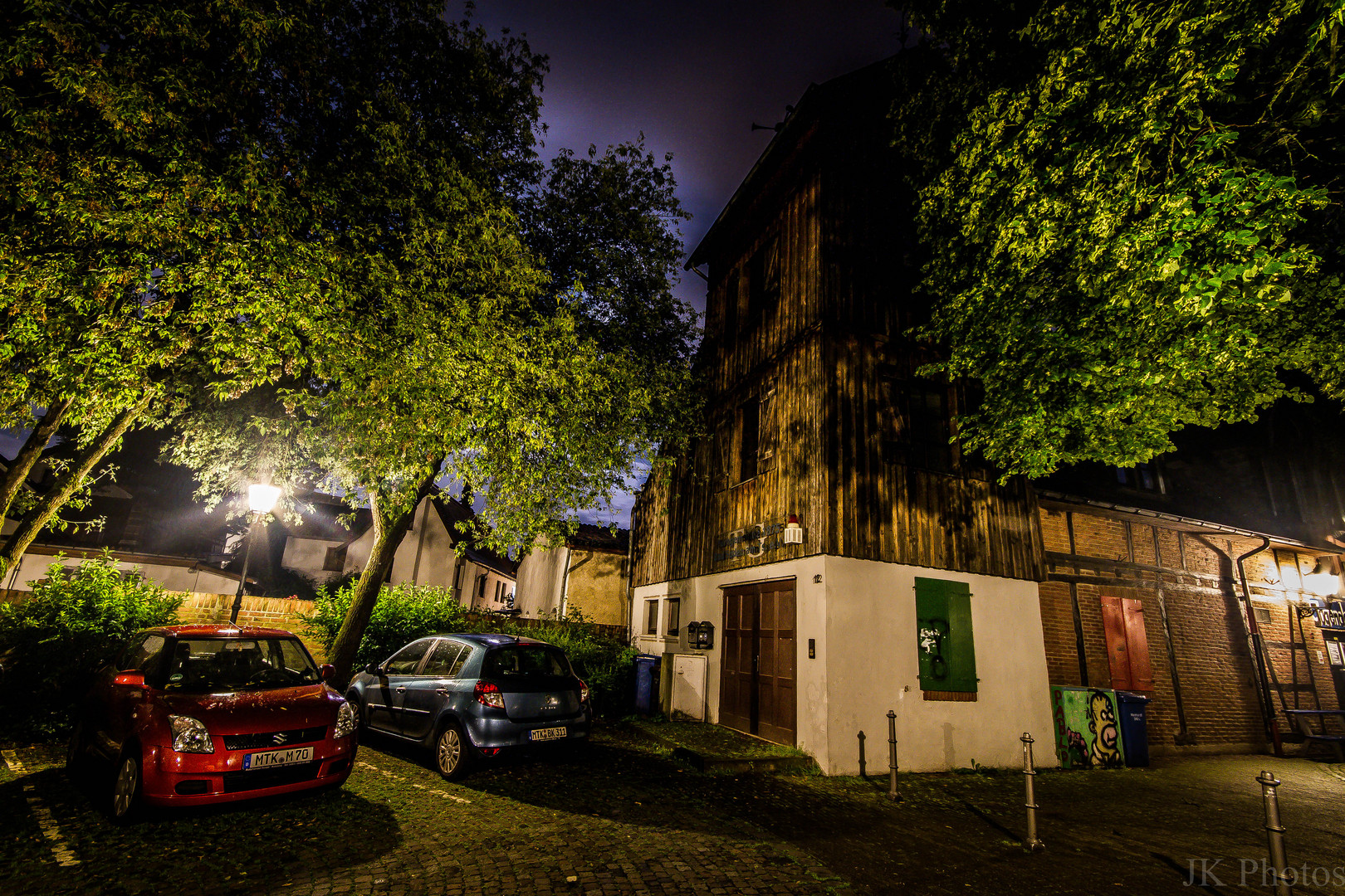 Bad Soden bei Nacht Blick auf die alte Feuerwache