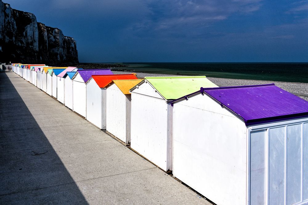 Badehäuschen am Strand von Treport