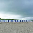 Badehäuschen auf der Insel Texel