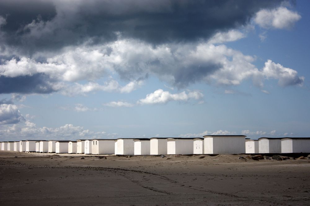 Badehäuser am Strand von Løkken