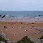 Baden am Strand von Suances / Spanien