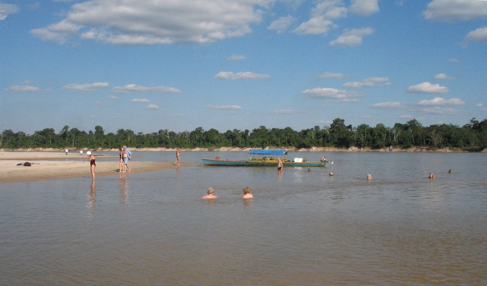 Baden im Fluss Foto & Bild south america, peru, kolumbien Bilder auf