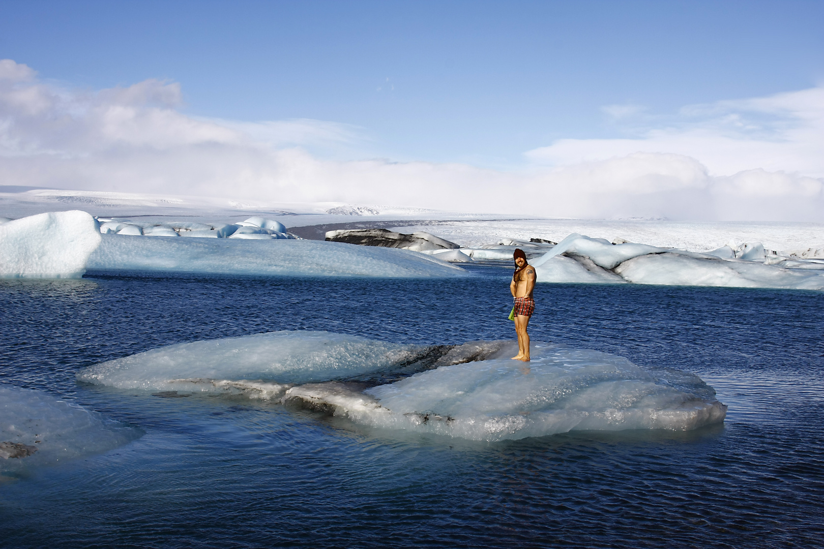 Baden im Jökulsárlón