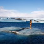 Baden im Jökulsárlón