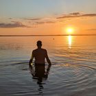 Baden im Sonnenuntergang