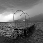 Badesteg am Gardasee ( Italien ) vor anrollendem Unwetter !!!