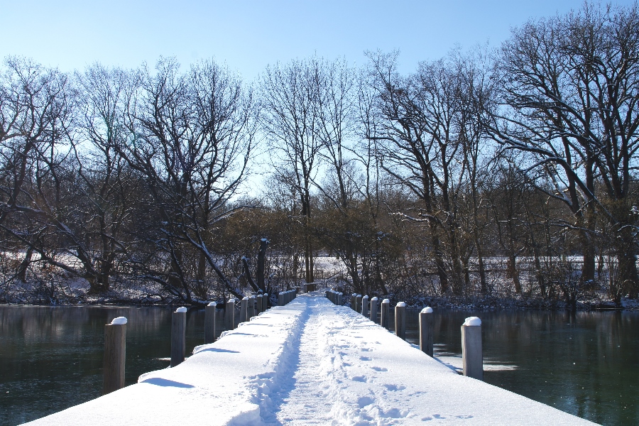 Badesteg im Winter