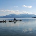 badesteg mit kampenwandblick