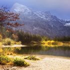 Badestrand am Almsee im Herbst