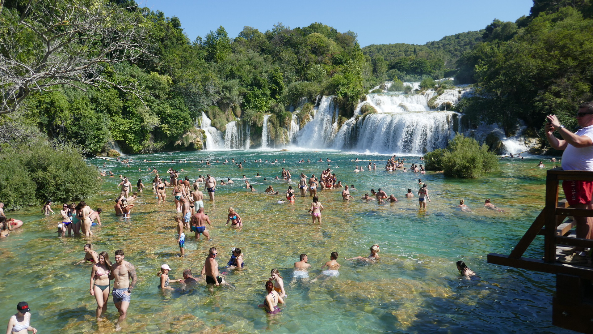 Badevergnügen ,Krka Nationalpark Kroatien.