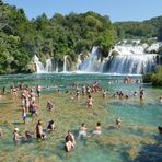 Badevergnügen ,Krka Nationalpark Kroatien.