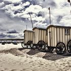 Badewagen an der weißen Düne