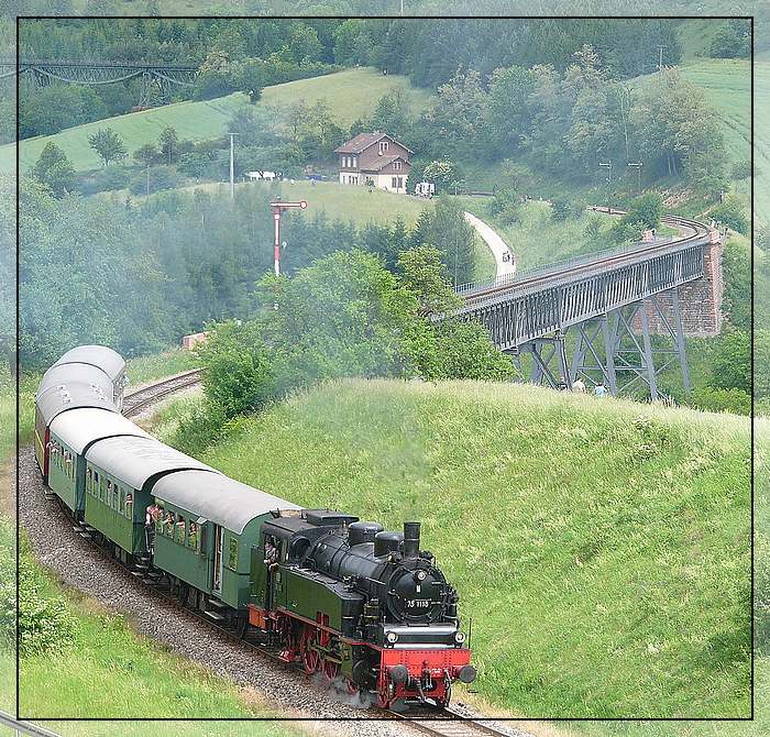 Badische VIc verlässt das Epfenhofener Viadukt