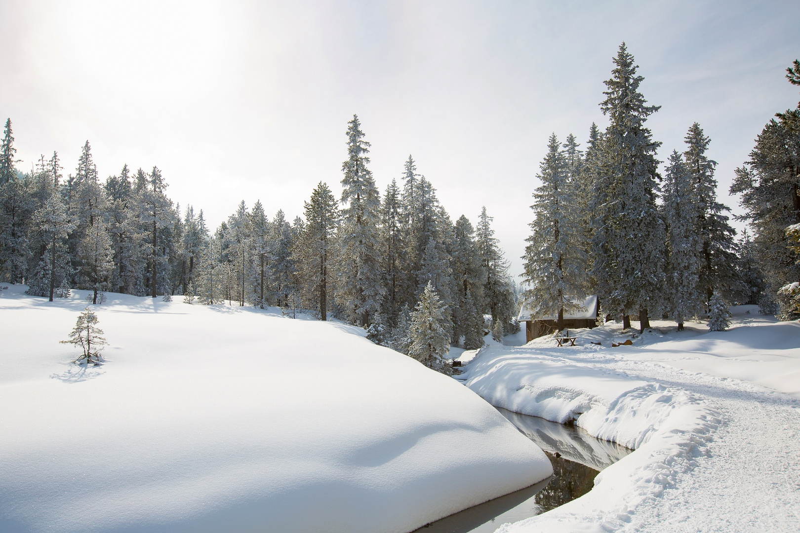 Bächlein im Winter auf dem Langis