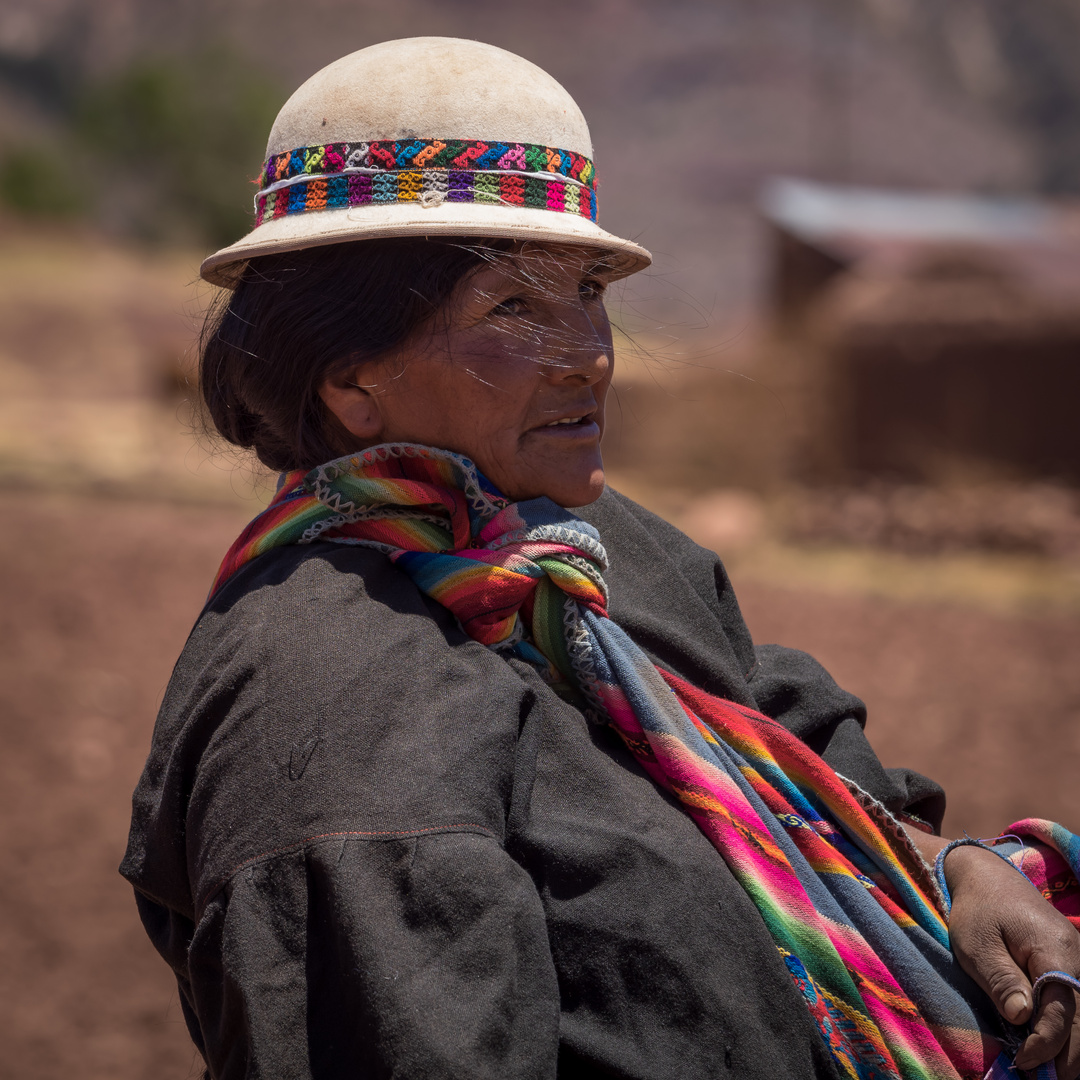 Bäuerin im Hochland Boliviens