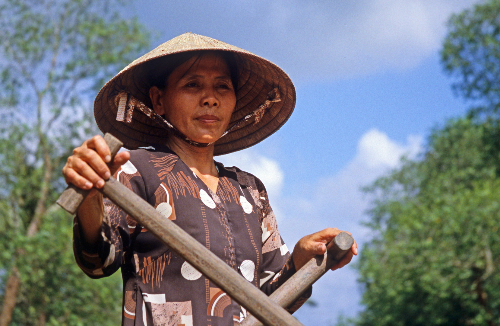 Bäuerin im Mekong-Delta bei Can Tho, Vietnam.