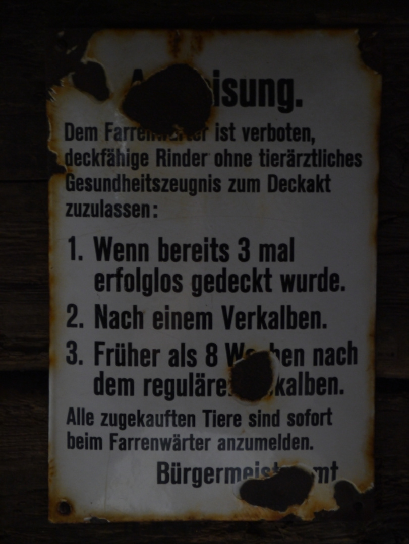 Bäuerliches Leben - Schild im Freilichtmuseum Neuhausen ob Eck