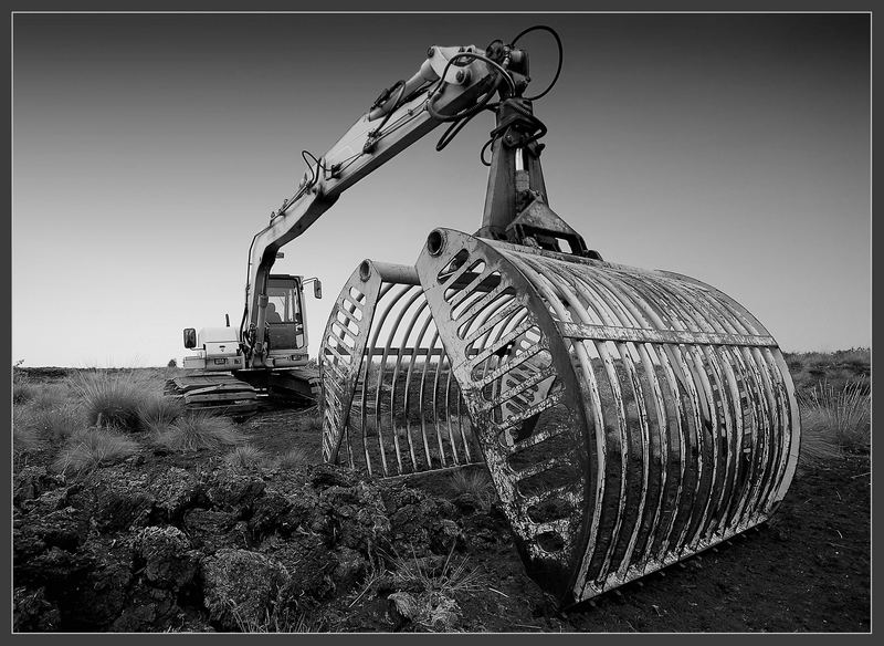 Bagger im Moor