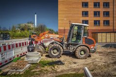 Bagger mit Fallturm 