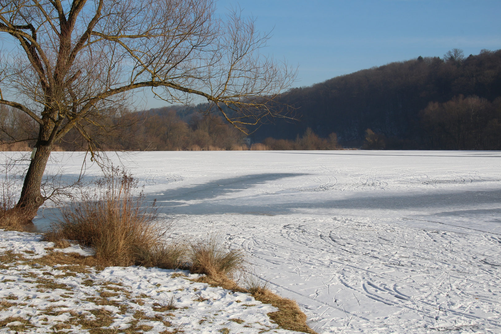 Baggersee bei Tübingen im Winter