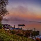 Baggersee Karlsdorf im Morgennebel