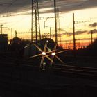 Bahn im Sonnenuntergang