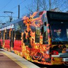 Bahn in Flammen