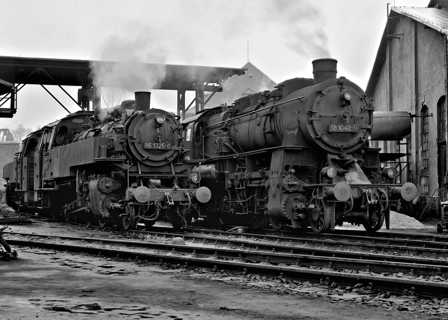 Bahnbetriebswerk Aue im April 1975