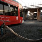 Bahnen am neuen Bahnhof Plauen-Mitte .