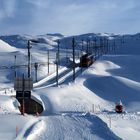 Bahnfahrt im Schnee