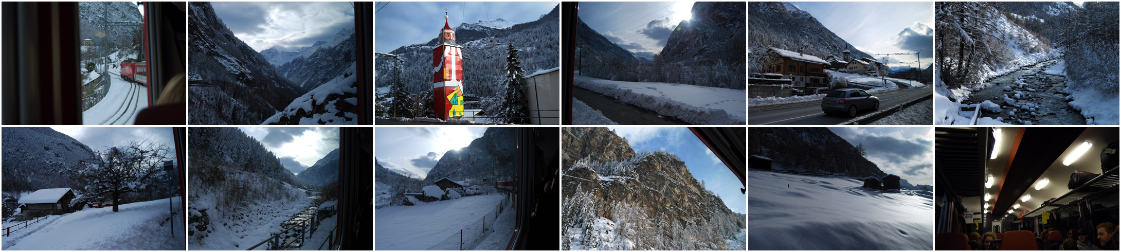 Bahnfahrt nach Zermatt