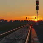 Bahngleis beim Sonnenuntergang