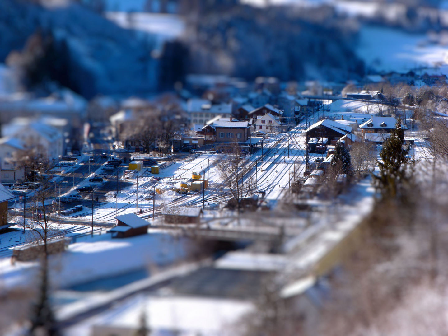 Bahnhof Bauma im Winter