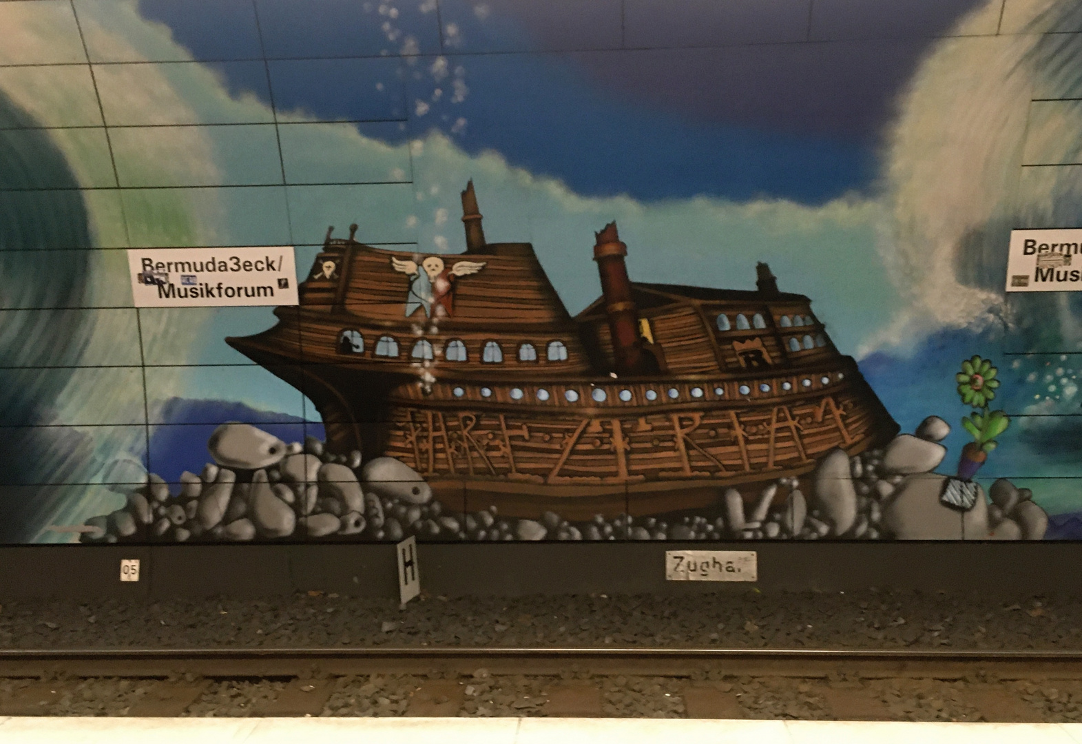 Bahnhof-Graffiti im Bermuda3Eck