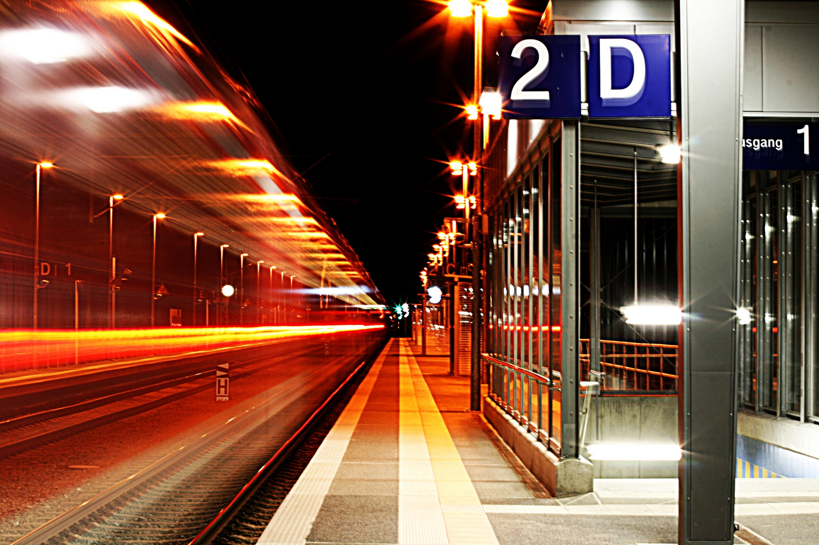 Bahnhof Greifswald bei Nacht