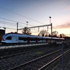 Bahnhof Grenchen beim Sonnenuntergang