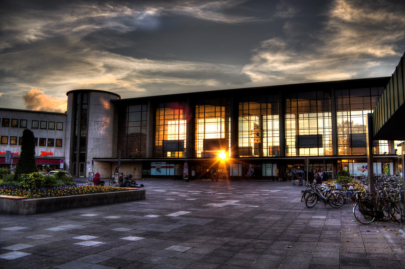 Bahnhof Heidelberg Sonnenuntergang