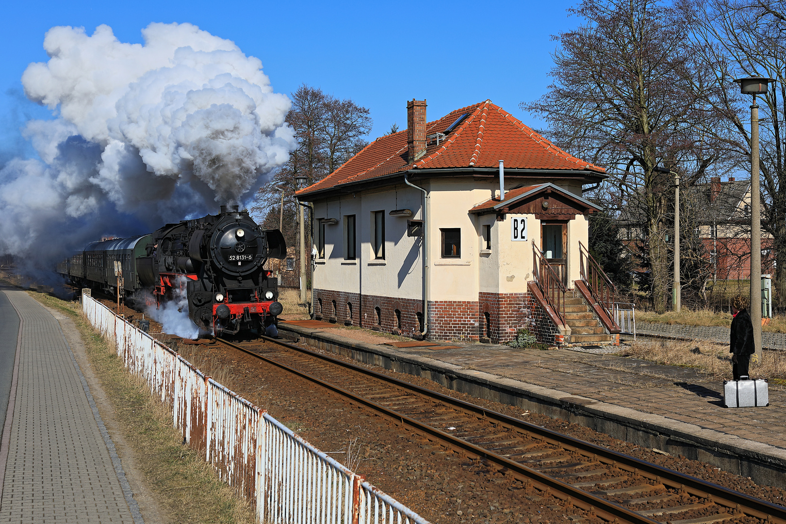 Bahnhof Horka mit 52 8131