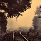 Bahnhof im Nebel