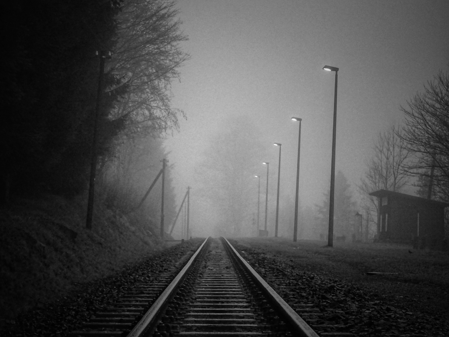 Bahnhof im Nebel 