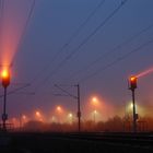 Bahnhof im Nebel