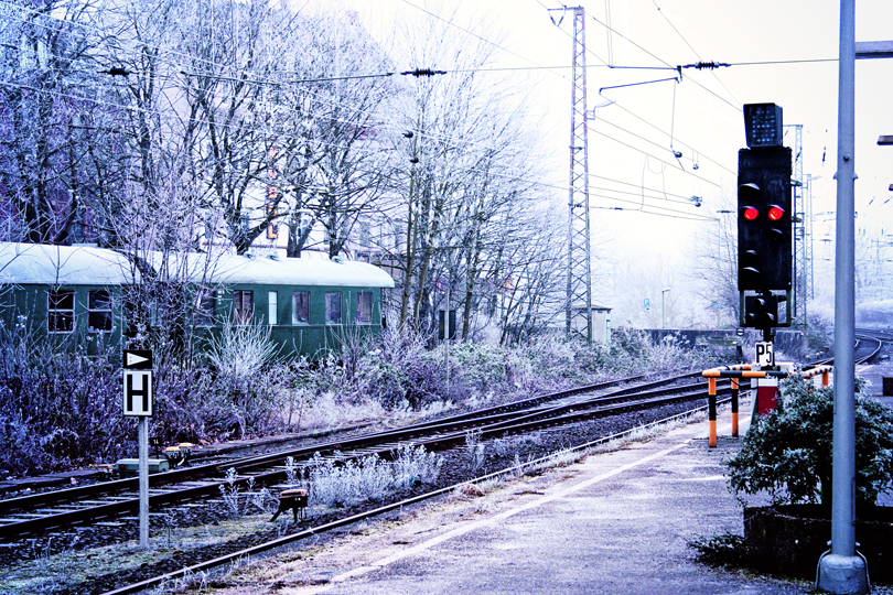 Bahnhof im Winter