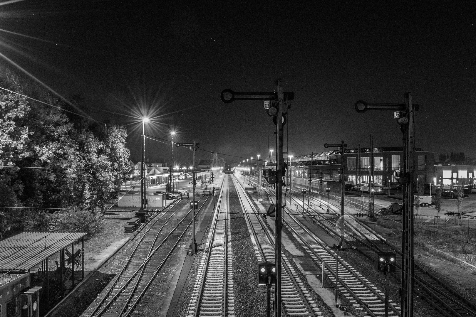 Bahnhof Lingen bei Nacht