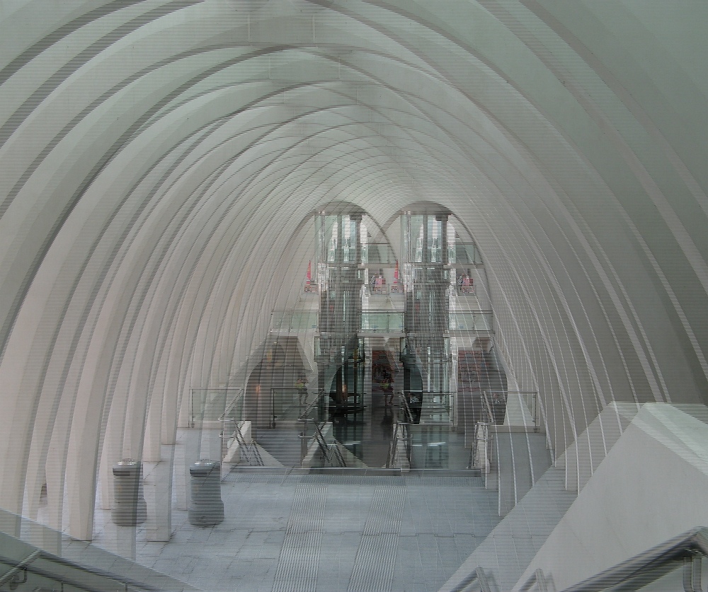 Bahnhof Lüttich Guillemins (3D-Bild für Polfilterbrille)