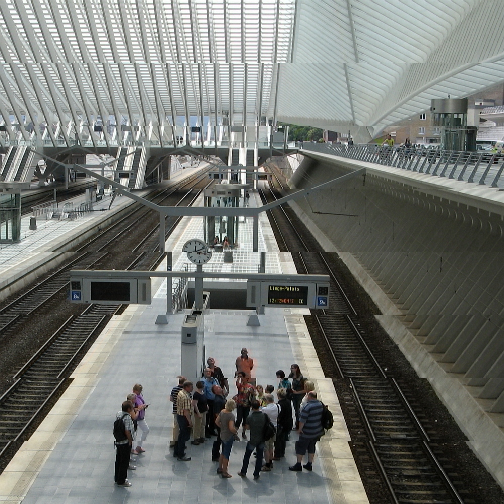 Bahnhof Lüttich Guillemins (3D-Bild für Polfilterbrille)