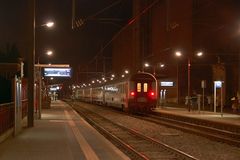 Bahnhof Mersch (Lux) bei Nacht