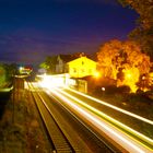 Bahnhof mit Ausfahrenden Zug