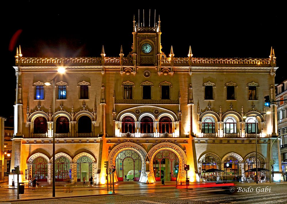 Bahnhof Rossio in der Nacht